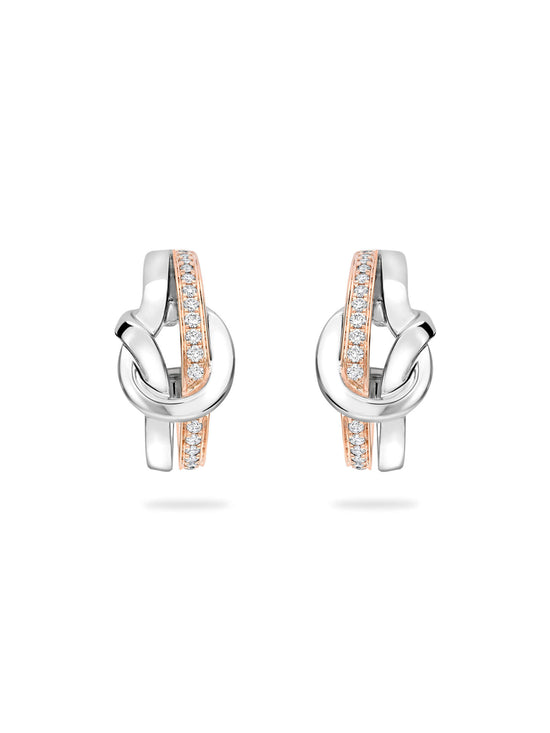 The Knot White and Rose Gold Diamond Earrings