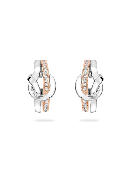 The Knot White and Rose Gold Diamond Earrings