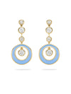 Raindance Diamond Blue Enamel Yellow Gold Earrings