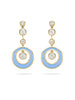 Raindance Diamond Blue Enamel Yellow Gold Earrings