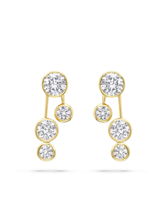 Raindance Large Detachable Double Drop Yellow Gold Earrings