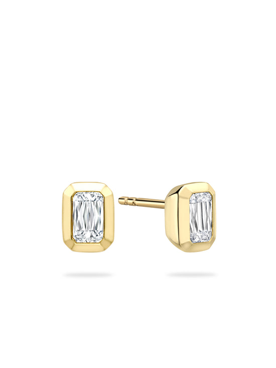 Florentine Ashoka Yellow Gold Diamond Earrings