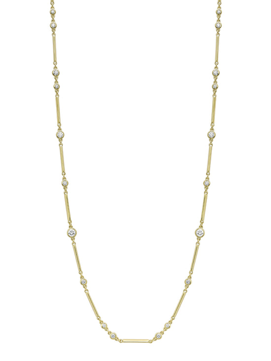 Raindance Long Yellow Gold Diamond Necklace