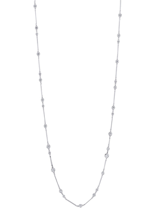 Raindance Long Platinum Diamond Necklace