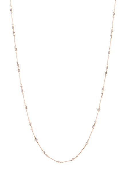 Raindance Long Rose Gold Diamond Necklace