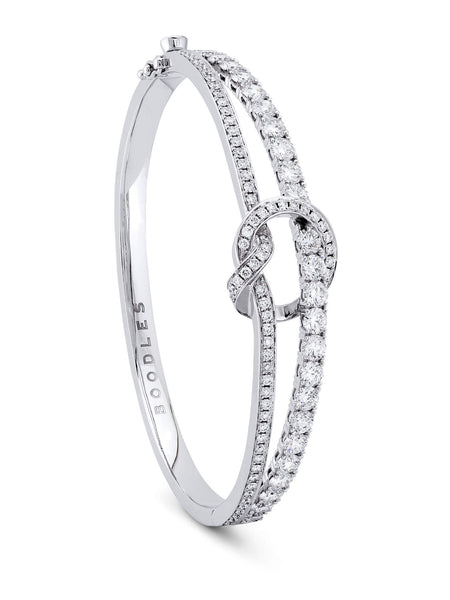 The Knot White Gold Diamond Medium Bangle