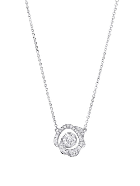 Maymay Rose Large Diamond Platinum Pendant