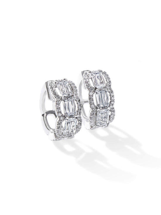 Ashoka Vintage Platinum Diamond Hoop Earrings