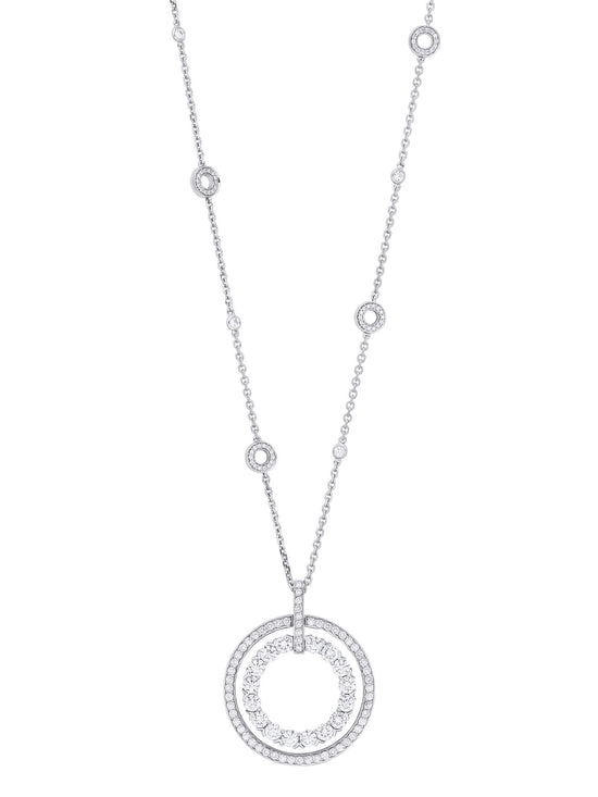 Roulette Large White Gold Diamond Pendant