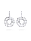 Roulette Double Hoop White Gold Diamond Earrings