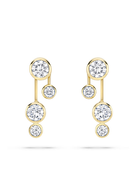 Raindance Detachable Double Drop Yellow Gold Earrings