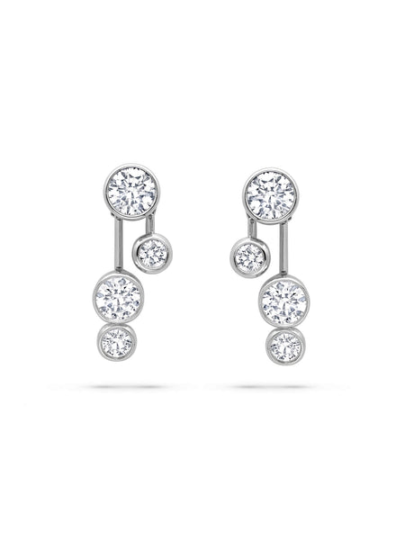 Raindance Detachable Double Drop Platinum Earrings