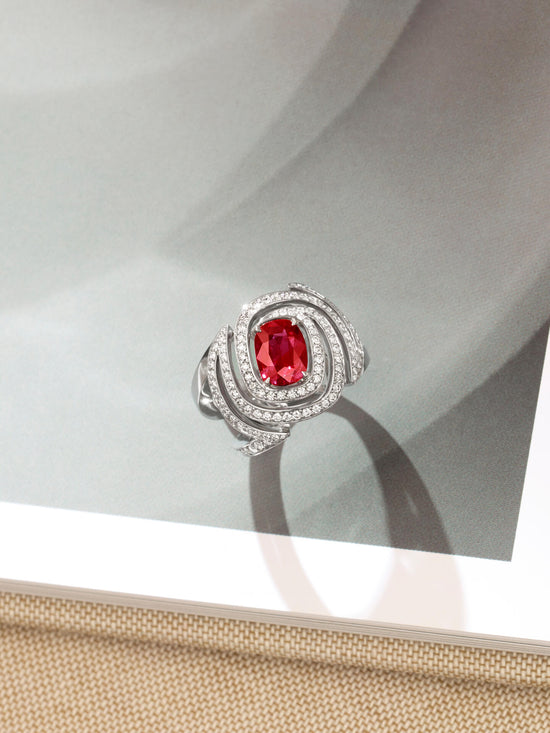 Ruby Impressions Platinum Ring