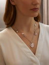 Raindrop Moonstone Pink Opal White Gold Necklace