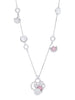 Raindrop Moonstone Pink Opal White Gold Necklace