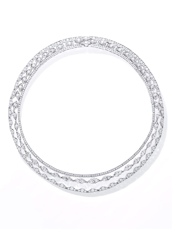 The Tide Triple Row Diamond Collar