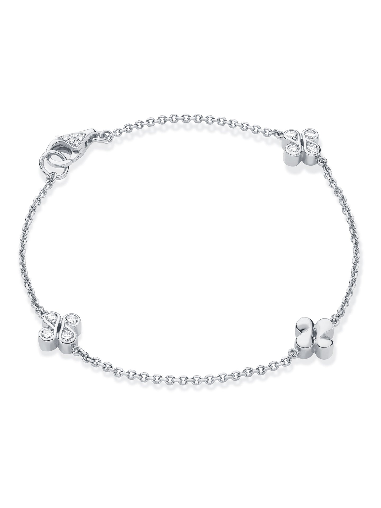 Be Boodles White Gold Triple Charm Bracelet | Boodles