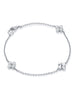 Be Boodles White Gold Triple Charm Bracelet