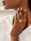 Pavilion Radiant Cut Yellow Diamond Platinum Ring