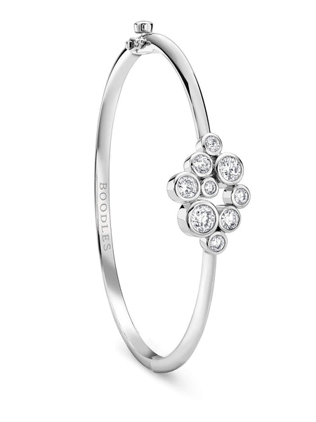 Raindance Platinum Diamond Cluster Bangle