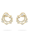 Waterfall Double Hoop Yellow Gold Earrings