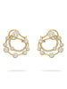 Waterfall Double Hoop Yellow Gold Earrings