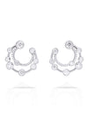 Waterfall Double Hoop Platinum Earrings