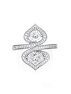 Woodland Double Motif Platinum Diamond Ring