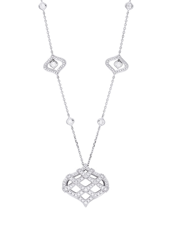 Woodland Pavé Platinum Diamond Pendant