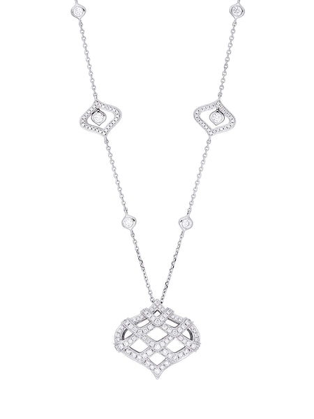 Woodland Pavé Platinum Diamond Pendant