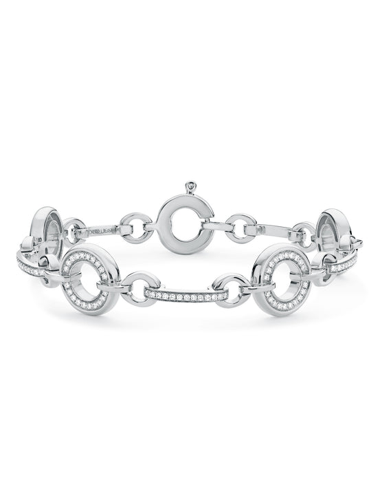 Classic Roulette White Gold Diamond Bracelet