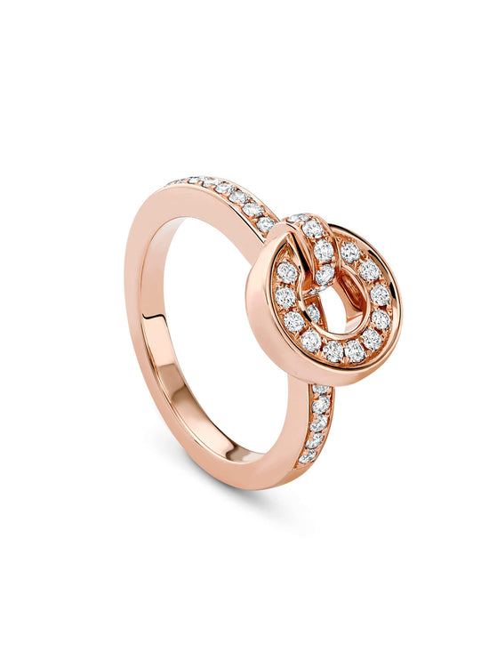 Roulette Pavé Diamond Band Rose Gold Flip Ring