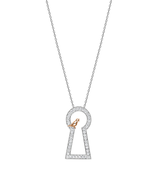 Secret Garden Large Platinum Keyway Pendant