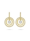 Roulette Single Stone Yellow Gold Drop Earrings