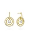 Roulette Single Stone Yellow Gold Drop Earrings