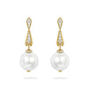 Secret Garden Pearl Diamond Yellow Gold Drop Earrings