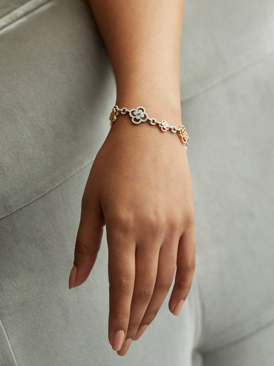 Be Boodles Platinum and Rose Gold Diamond Bracelet