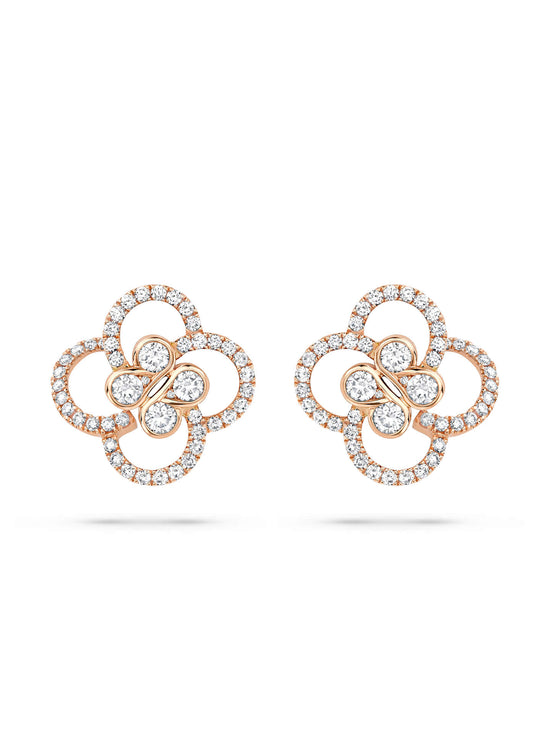 Be Boodles Rose Gold Diamond Earrings