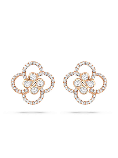 Be Boodles Rose Gold Diamond Earrings