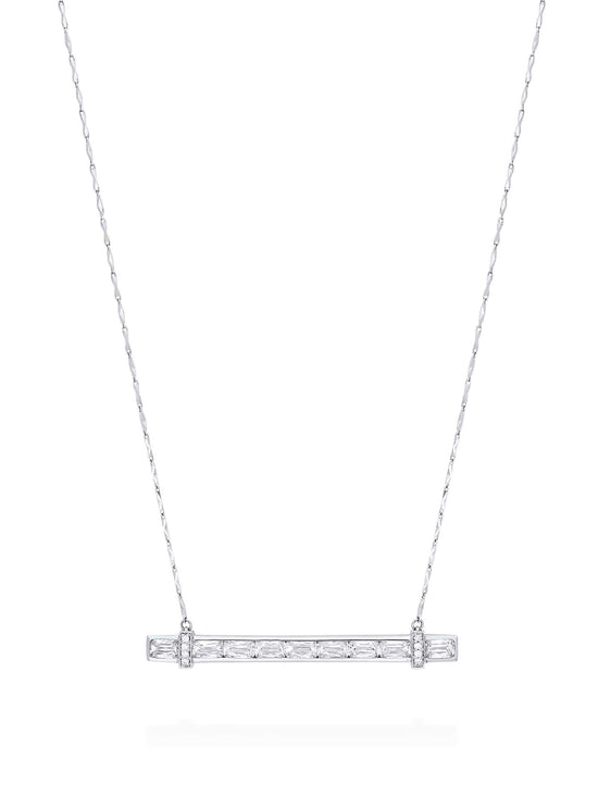 Trapeze Ashoka Diamond Platinum Pendant Necklace