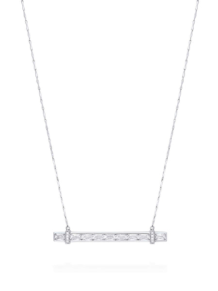 Trapeze Ashoka Diamond Platinum Pendant Necklace