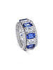 Ashoka Diamond Sapphire Full Hoop Eternity Ring