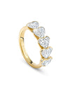 Five Stone Yellow Gold Heart Eternity Ring