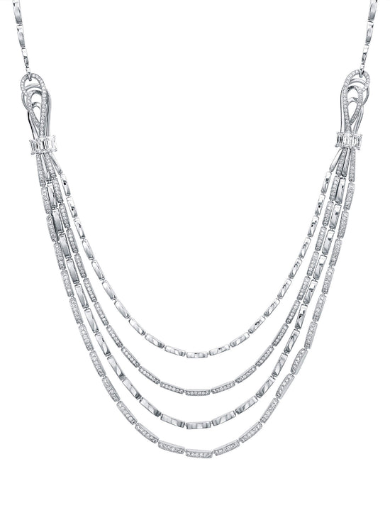 Ribbons Ashoka Platinum Diamond Necklace