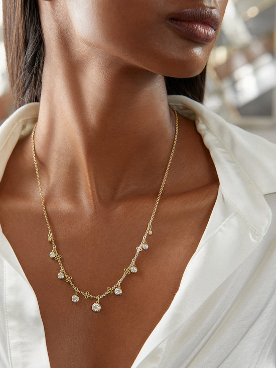 Beach Yellow Gold Diamond Necklace