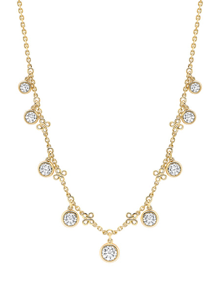 Beach Medium Yellow Gold Diamond Necklace