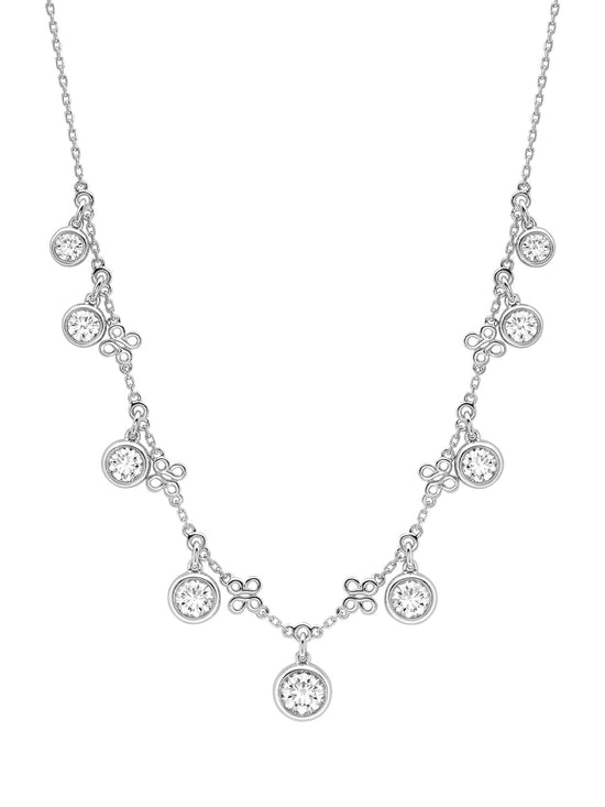 Beach Medium Platinum Diamond Necklace