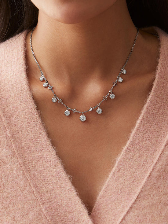 Beach Medium Platinum Diamond Necklace