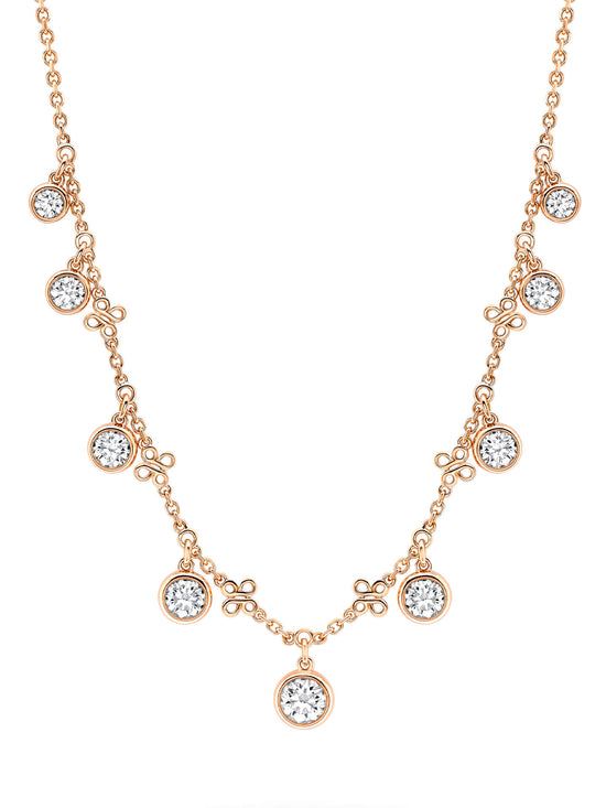 Beach Medium Rose Gold Diamond Necklace