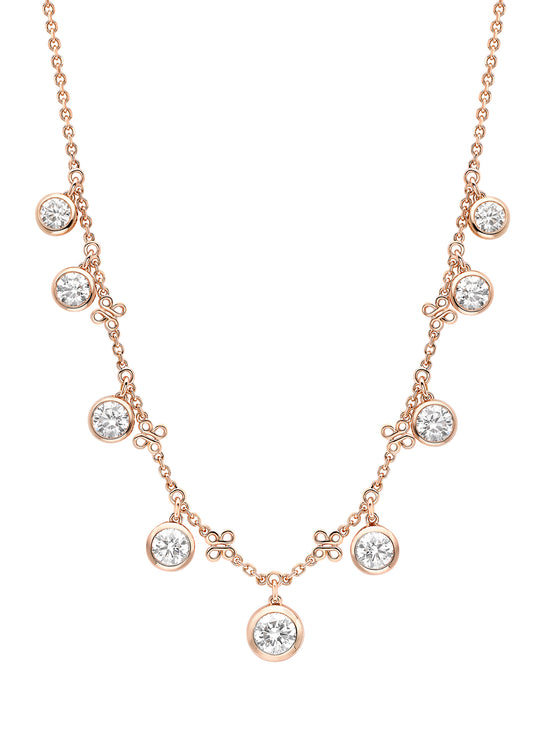 Beach Large Rose Gold Diamond Necklace